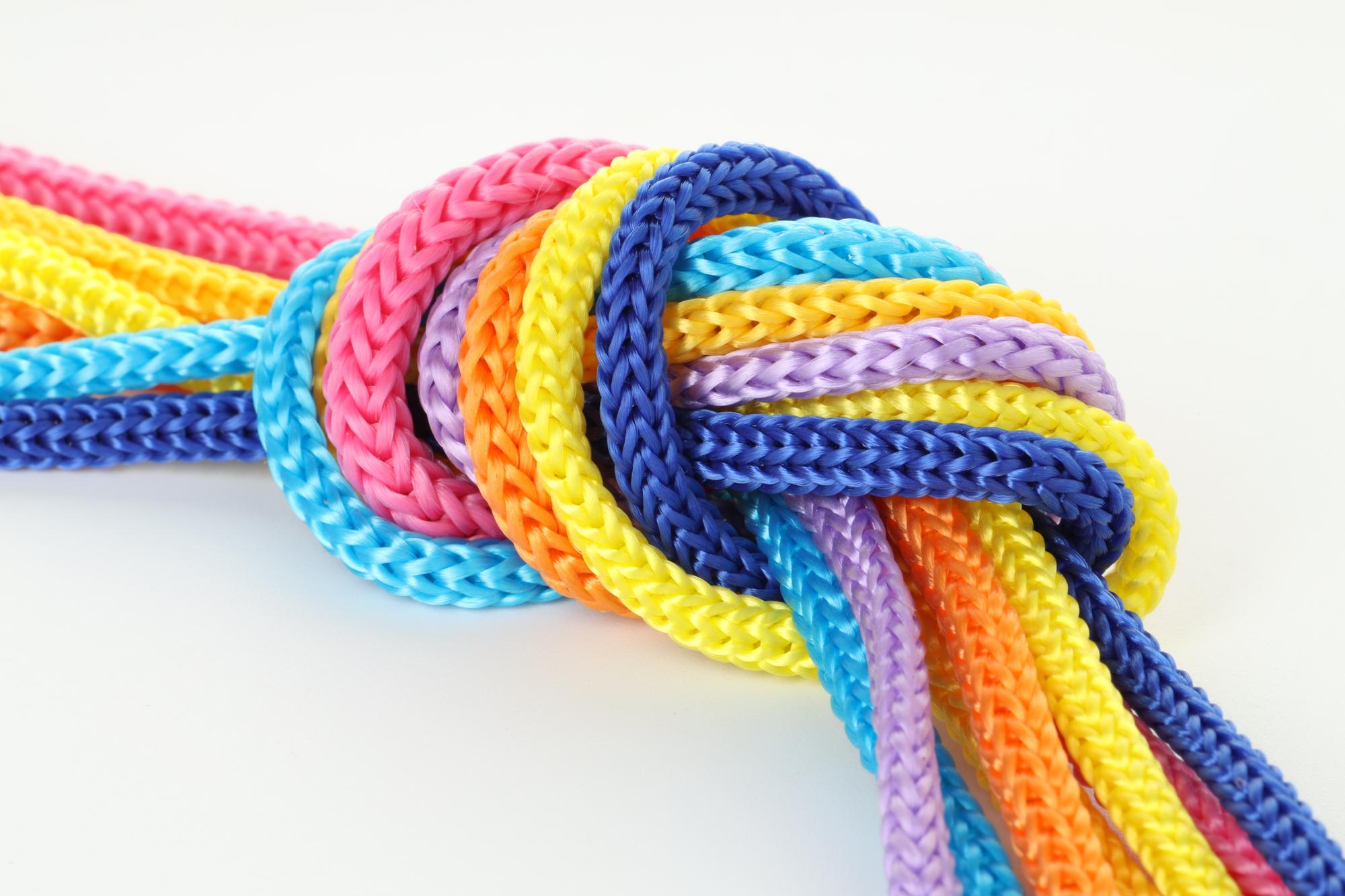 Dettaglio di punto nodino colorato